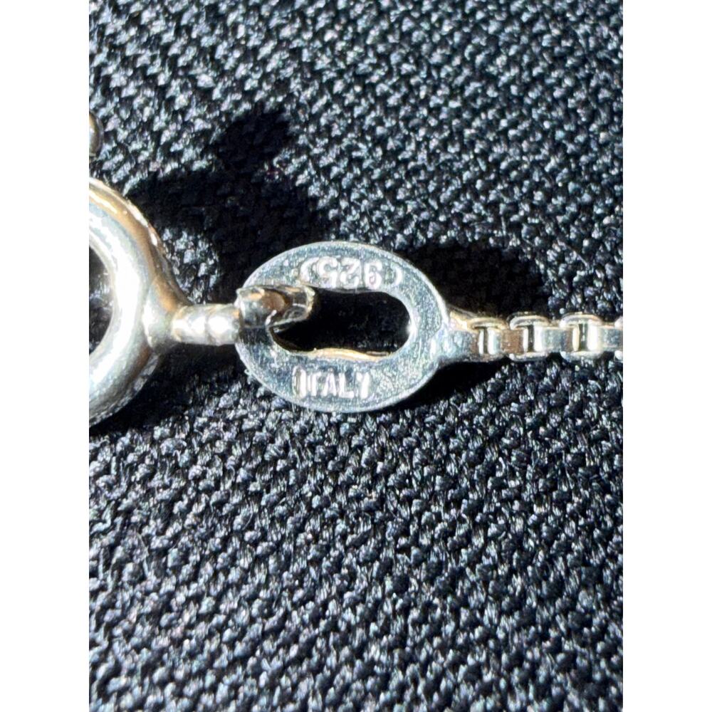 Art Deco Vintage 925 Sterling Silver 1.75x1.25” Onyx and Marcasite 18” Necklace - Picture 12 of 14